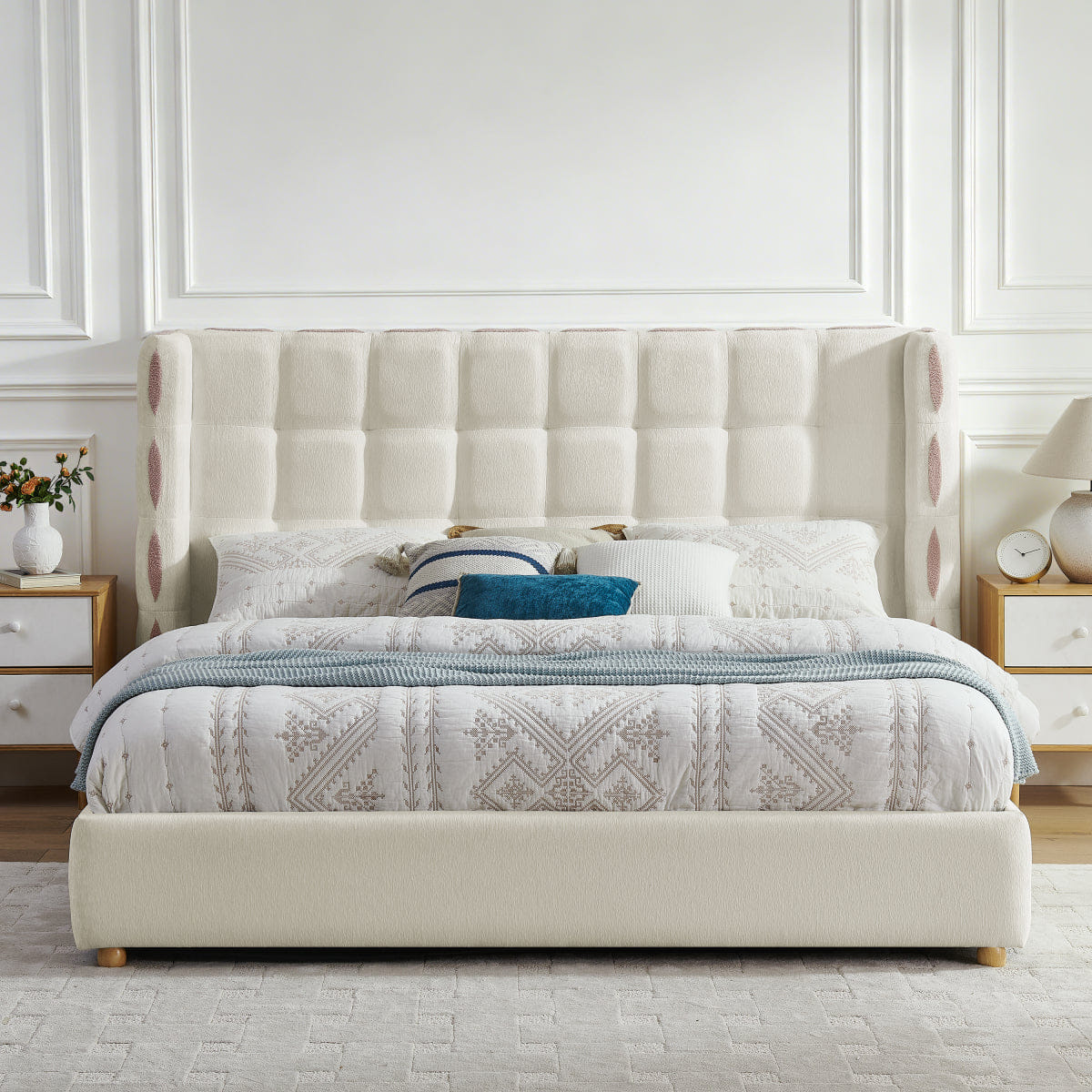 GAS Streamdale King Size Waffle Wingback Gas Lift Storage Bed