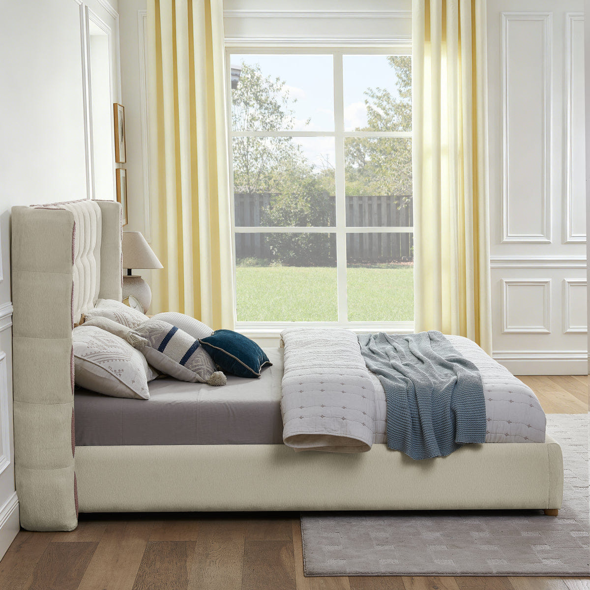GAS Streamdale King Size Waffle Wingback Gas Lift Storage Bed