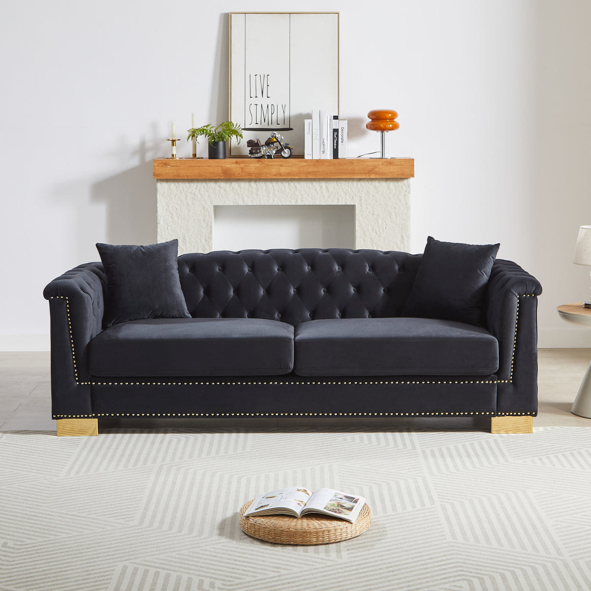 Chesterfield Streamdale Classic Modern Velvet Chesterfield Sofa, 84 - inch
