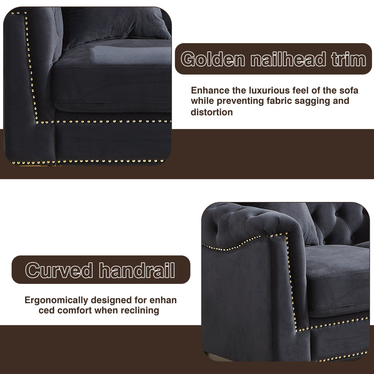 Chesterfield Streamdale Classic Modern Velvet Chesterfield Sofa, 84 - inch