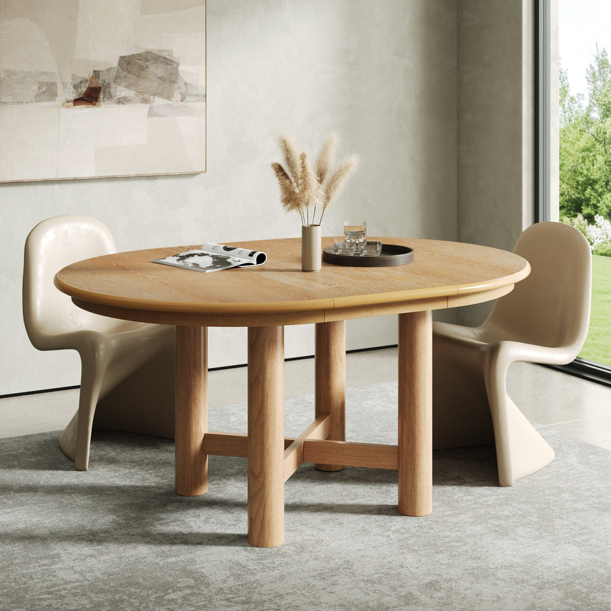 WOOD Streamdale Wood Extendable Oval Dining Table, Seats 4 - 6 (Natural)