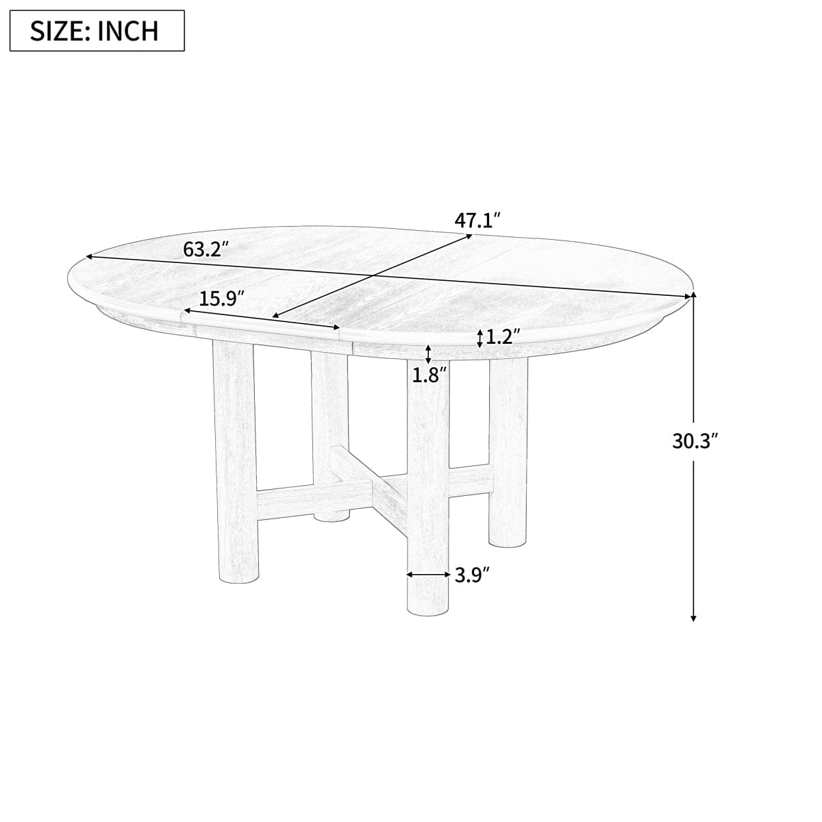 WOOD Streamdale Wood Extendable Oval Dining Table, Seats 4 - 6 (Natural)