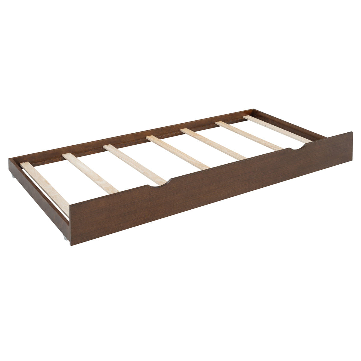And Streamdale Queen Platform Bed with Twin XL Trundle, 2 Drawers, and Spindle Headboard, Walnut