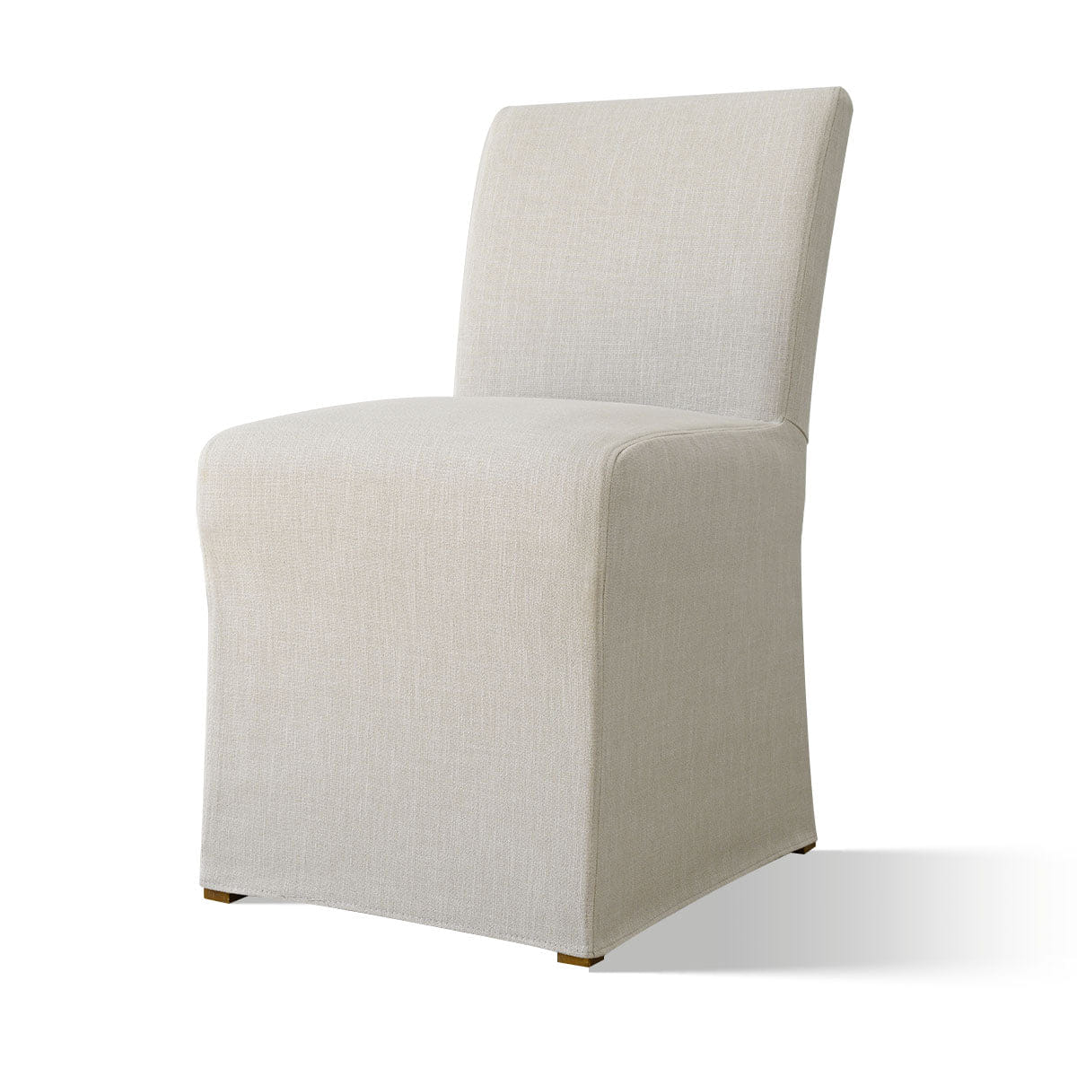 CONCEPT Set of 8 Upholstered Dining Chairs with Linen Slipcover, Skirted Design Kitchen Chairs for Large Dining Room & Open - Concept Spaces - Maison Boucle