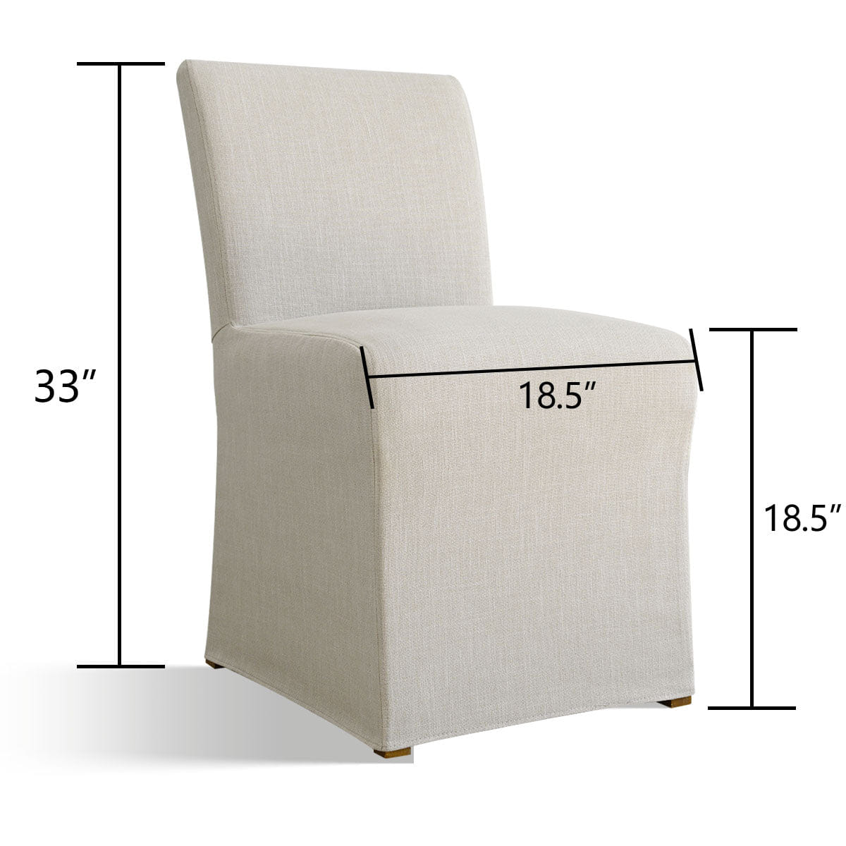 CONCEPT Set of 8 Upholstered Dining Chairs with Linen Slipcover, Skirted Design Kitchen Chairs for Large Dining Room & Open - Concept Spaces - Maison Boucle