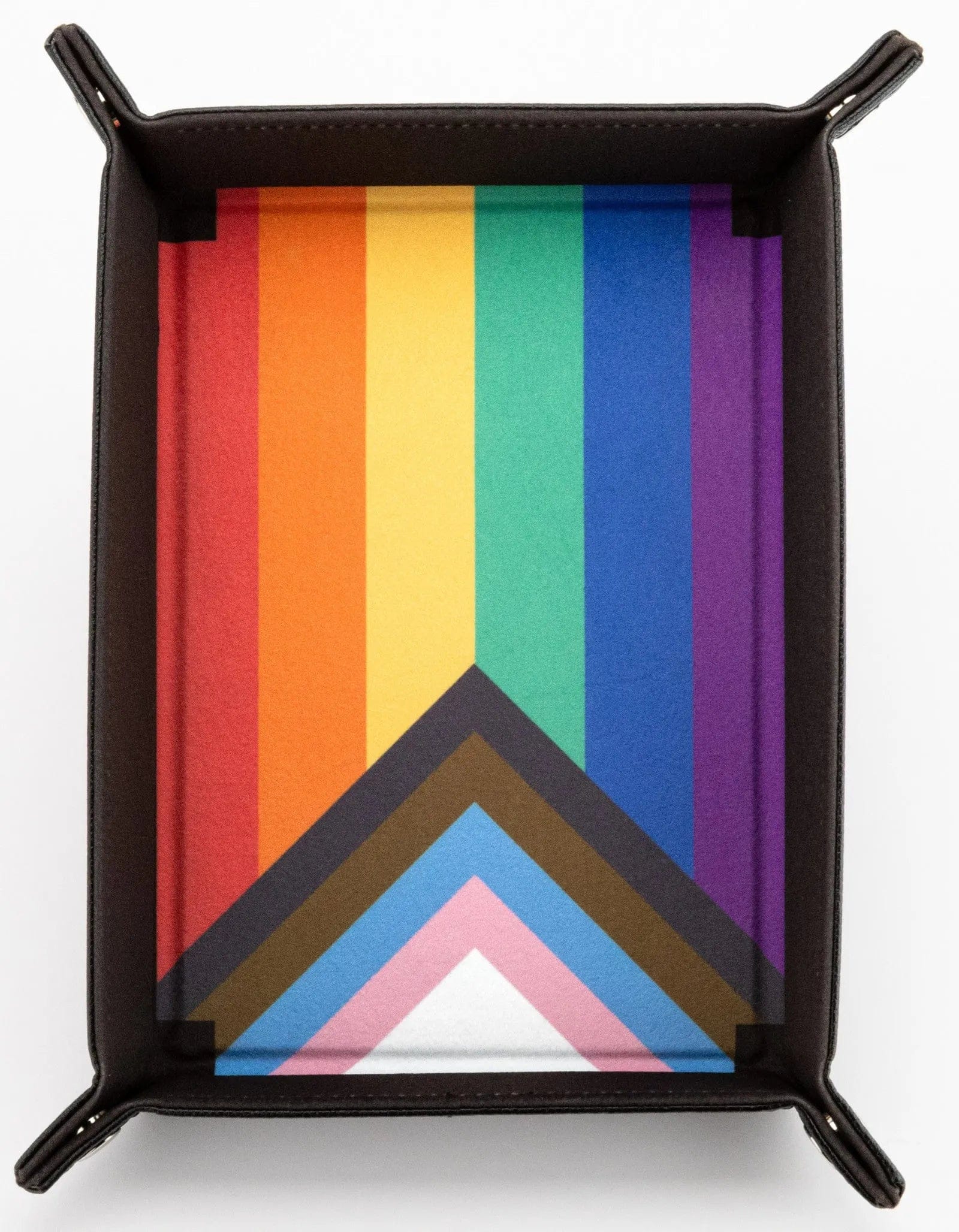 Fanroll by Metallic Dice Games MDG Pride Fold Up Velvet Dice Tray - Rainbow Flag