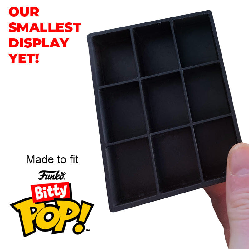 MK Kubbies BITTY KUBBIE BLACK (3x3) - Display Case for Funko Bitty Pops, Wall Mountable & Stackable Pop Shelf (3D Printed)