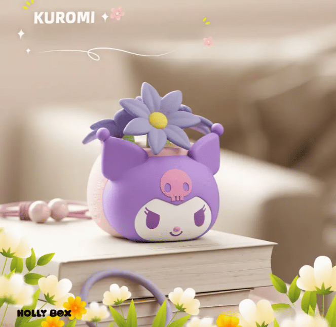 Taropudding Kuromi - Hello Kitty and Friends - Flower Pot Storage Figurine by Sanrio