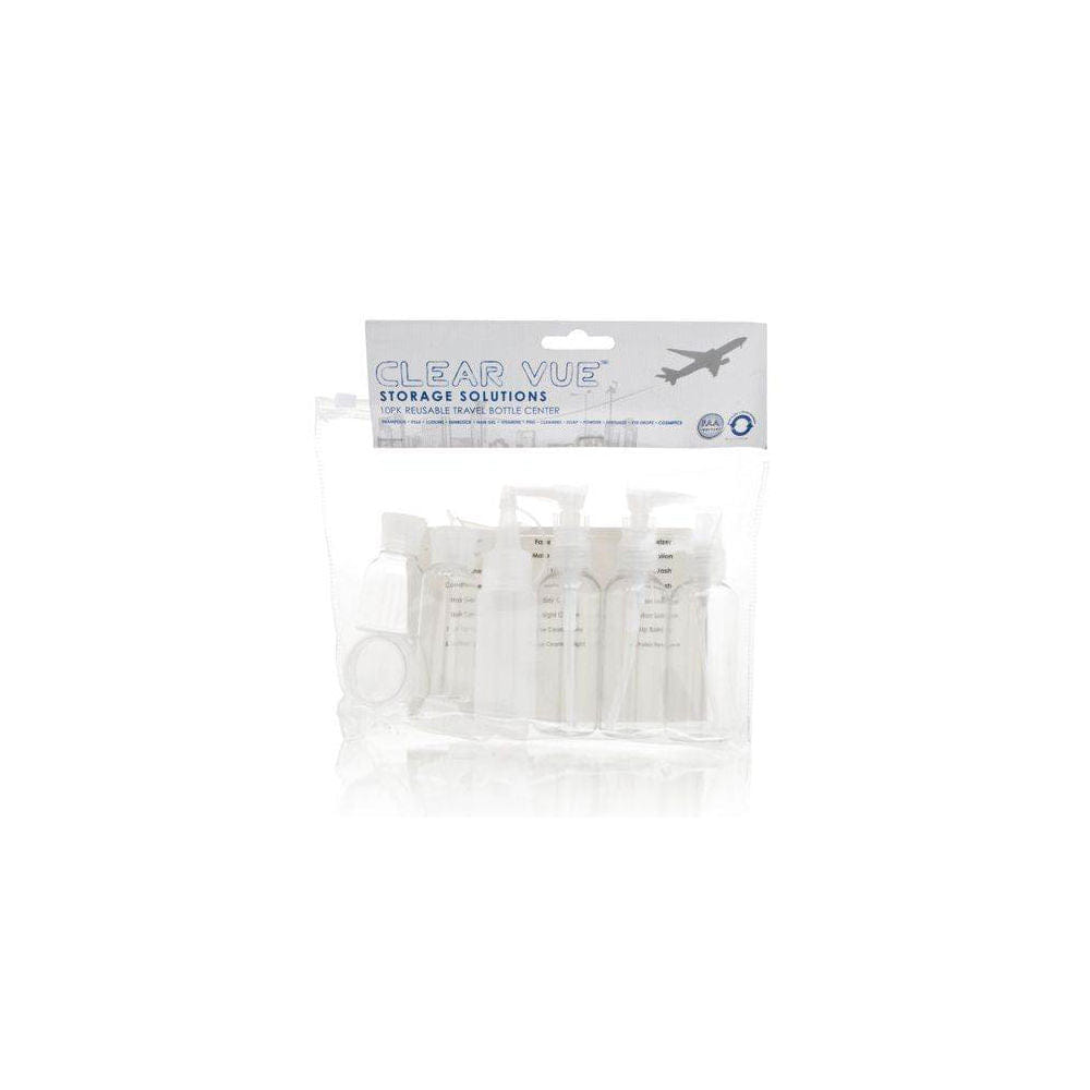Much More Better Clear Vue Storage Solutions 10 PC Reusable Bottle Center - F.A.A. Approved Model No. TD100