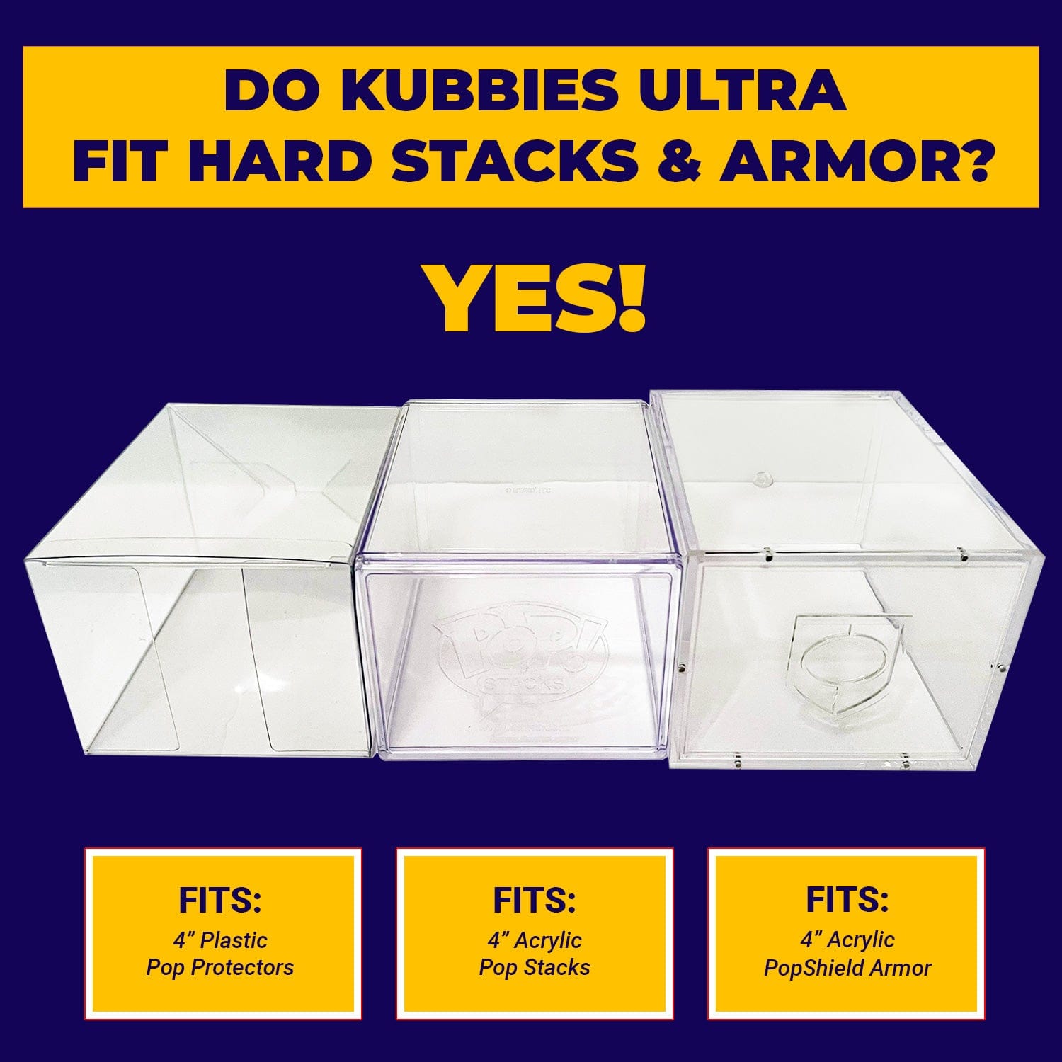 MK Kubbies KUBBIE ULTRA (3x3) - In Box Display Case for Funko Pops, Wall Mountable & Stackable Pop Shelf (MDF Wood)