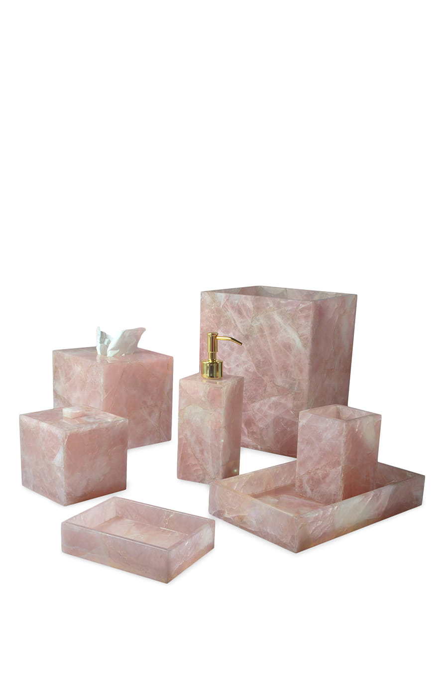 Mike + Ally Taj Rose Quartz Storage Box