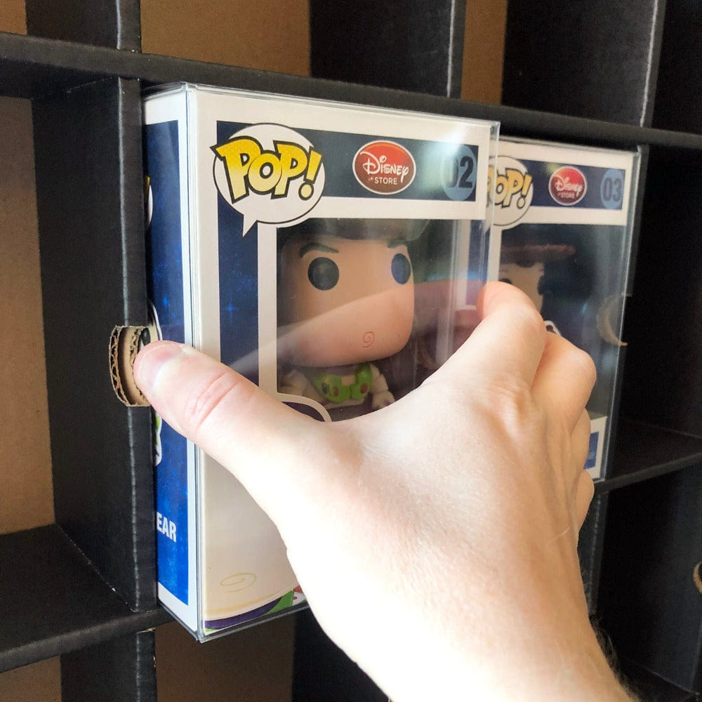 MK Kubbies MISFITS KUBBIE SLIM (1x7) - In Box Display Case for Funko Pops, Wall Mountable & Stackable Pop Shelf (Cardboard)
