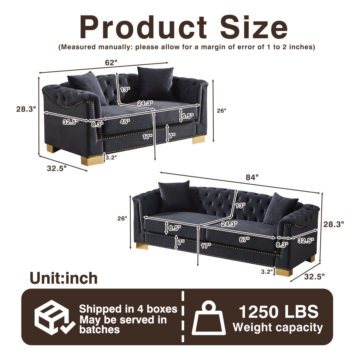 Chesterfield Streamdale Chesterfield Velvet 3+2 Seater Sofa Combination Set