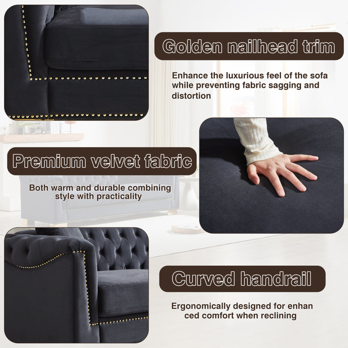 Chesterfield Streamdale Chesterfield Velvet 3+2 Seater Sofa Combination Set
