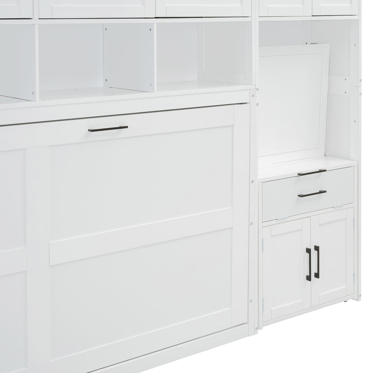 Closet Streamdale Twin Murphy Bed with Closet, Drawers & Desk - White