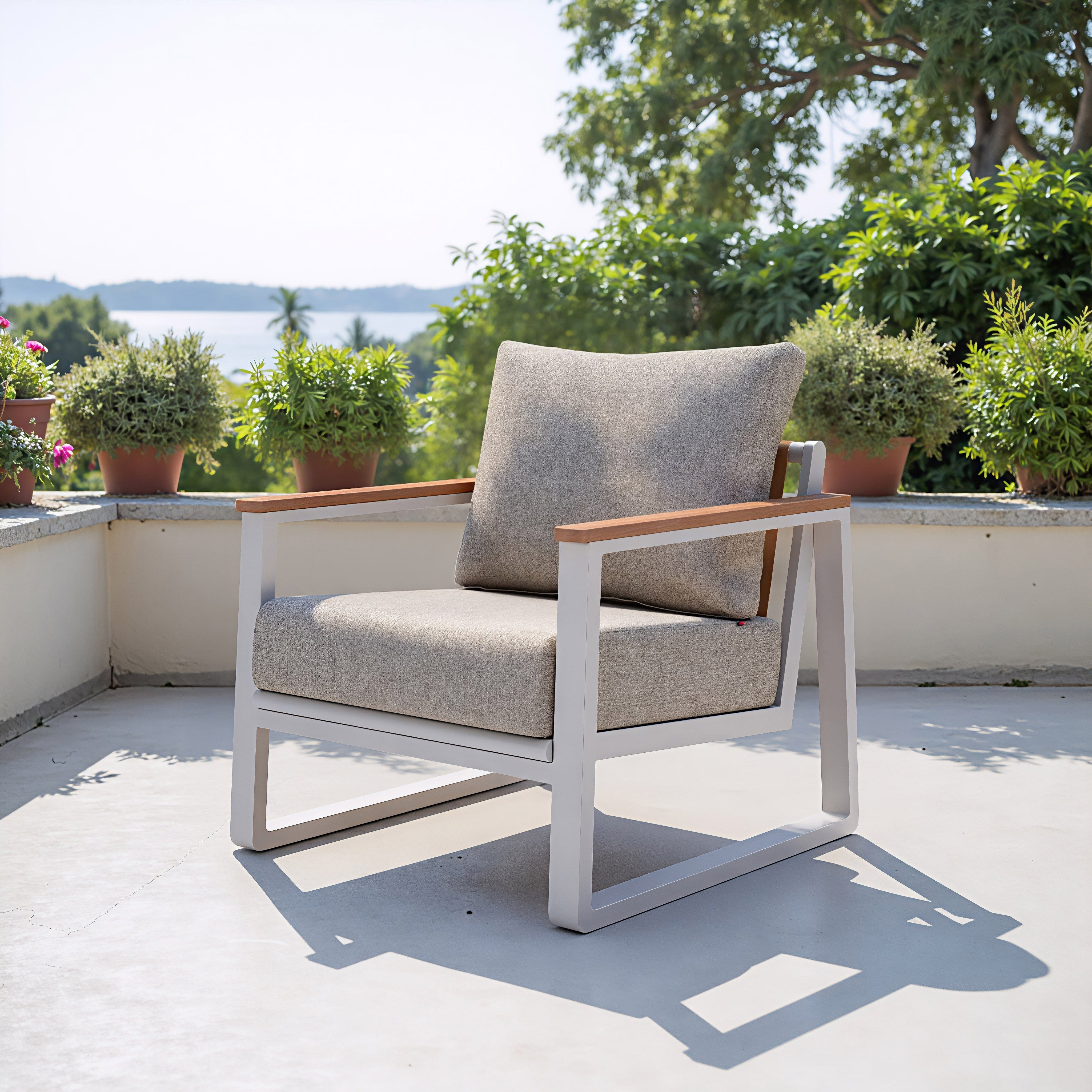 WHITE* Welt Armchair Taupe & White