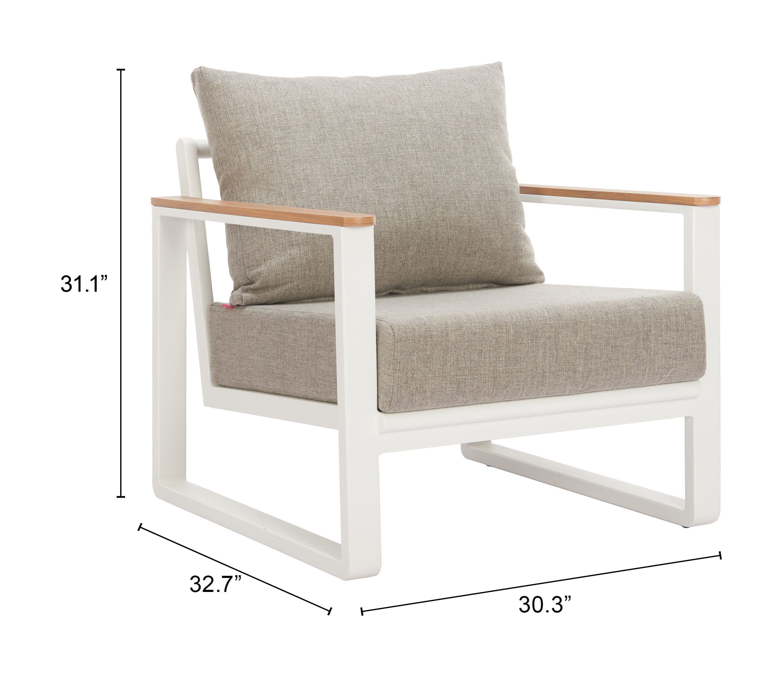 WHITE* Welt Armchair Taupe & White