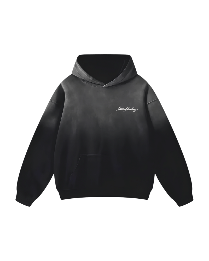 HOUSE OF HASHWAY OMBRÉ HOODIE - BLACK