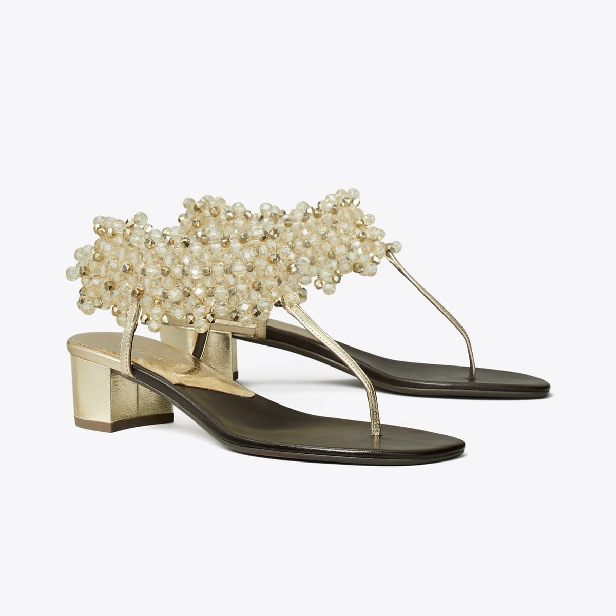 Beaded Heeled Sandal
