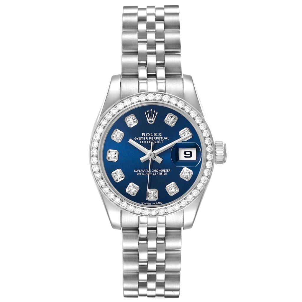 Datejust (Reference 179384). A 26mm stainless steel white gold diamond-set automatic wristwatch with date. 2013