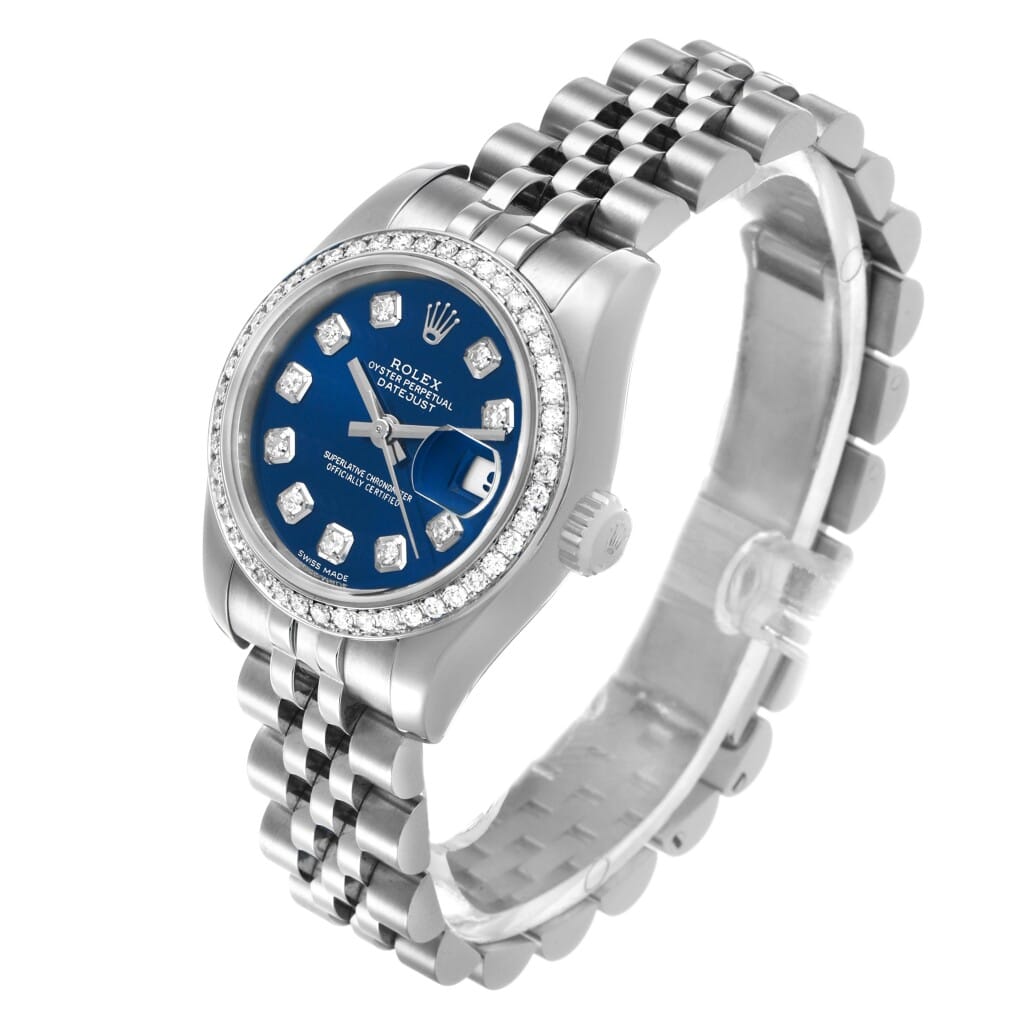 Datejust (Reference 179384). A 26mm stainless steel white gold diamond-set automatic wristwatch with date. 2013