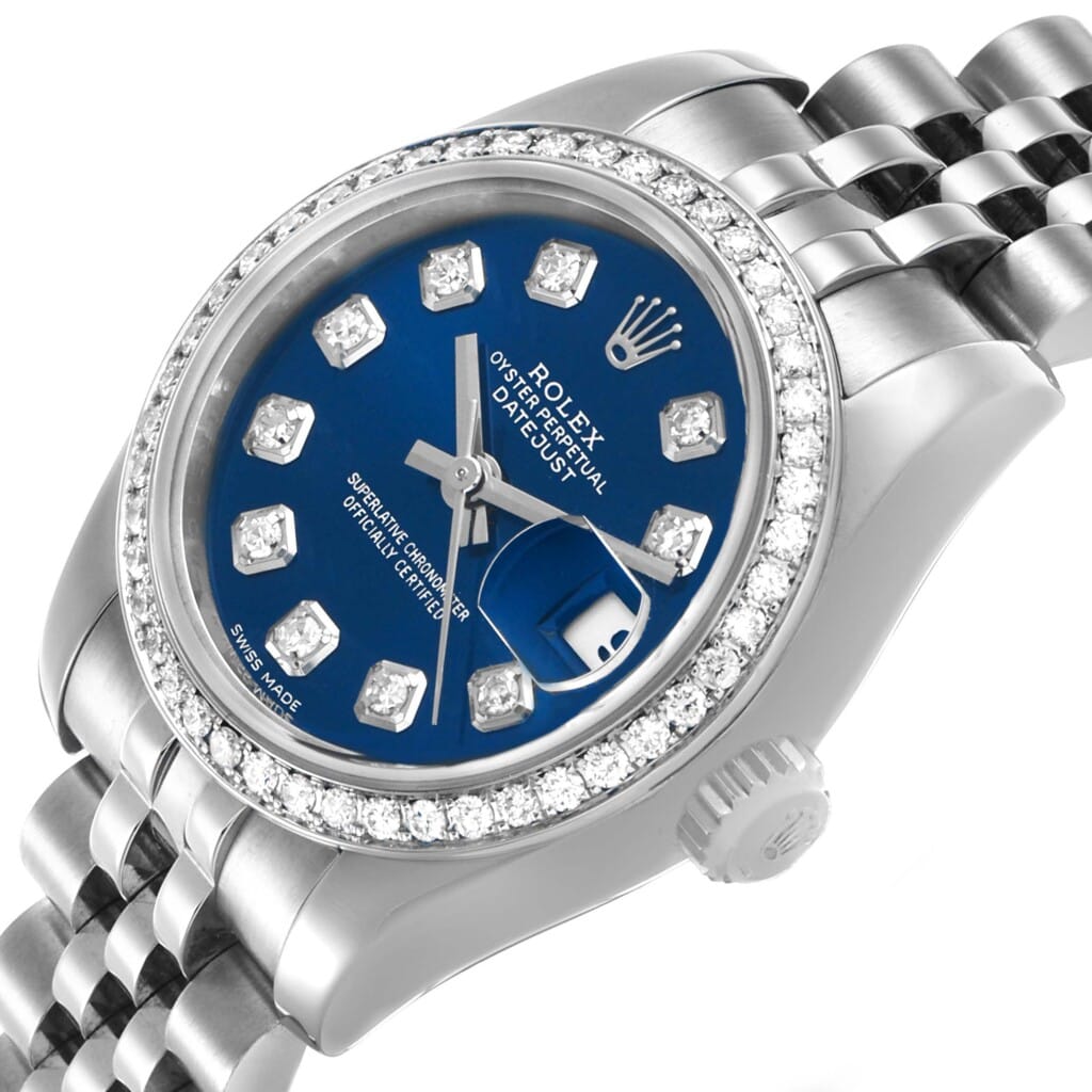 Datejust (Reference 179384). A 26mm stainless steel white gold diamond-set automatic wristwatch with date. 2013