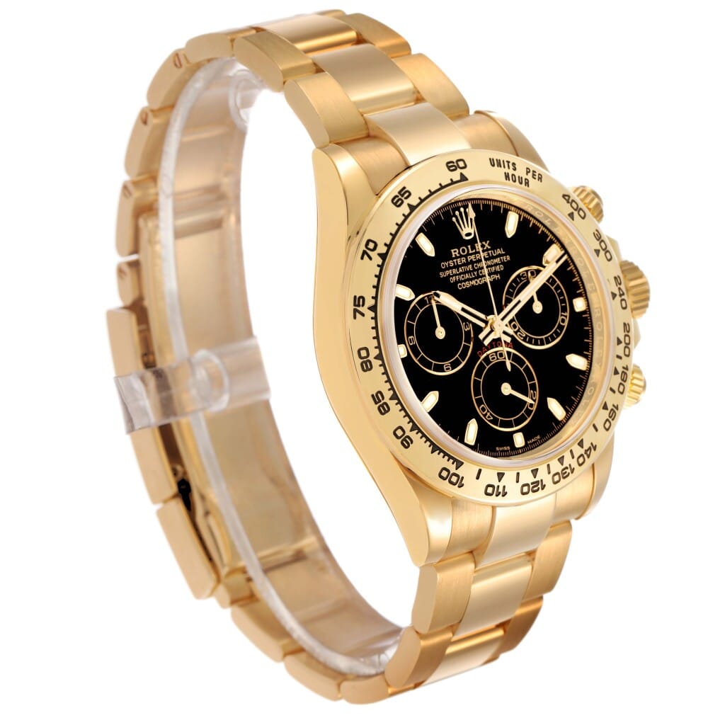 Cosmograph Daytona (Reference 116508). A 40mm yellow gold automatic wristwatch with chronograph. 2019