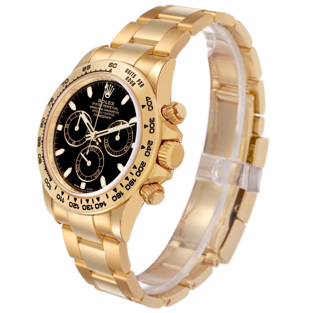 Cosmograph Daytona (Reference 116508). A 40mm yellow gold automatic wristwatch with chronograph. 2019