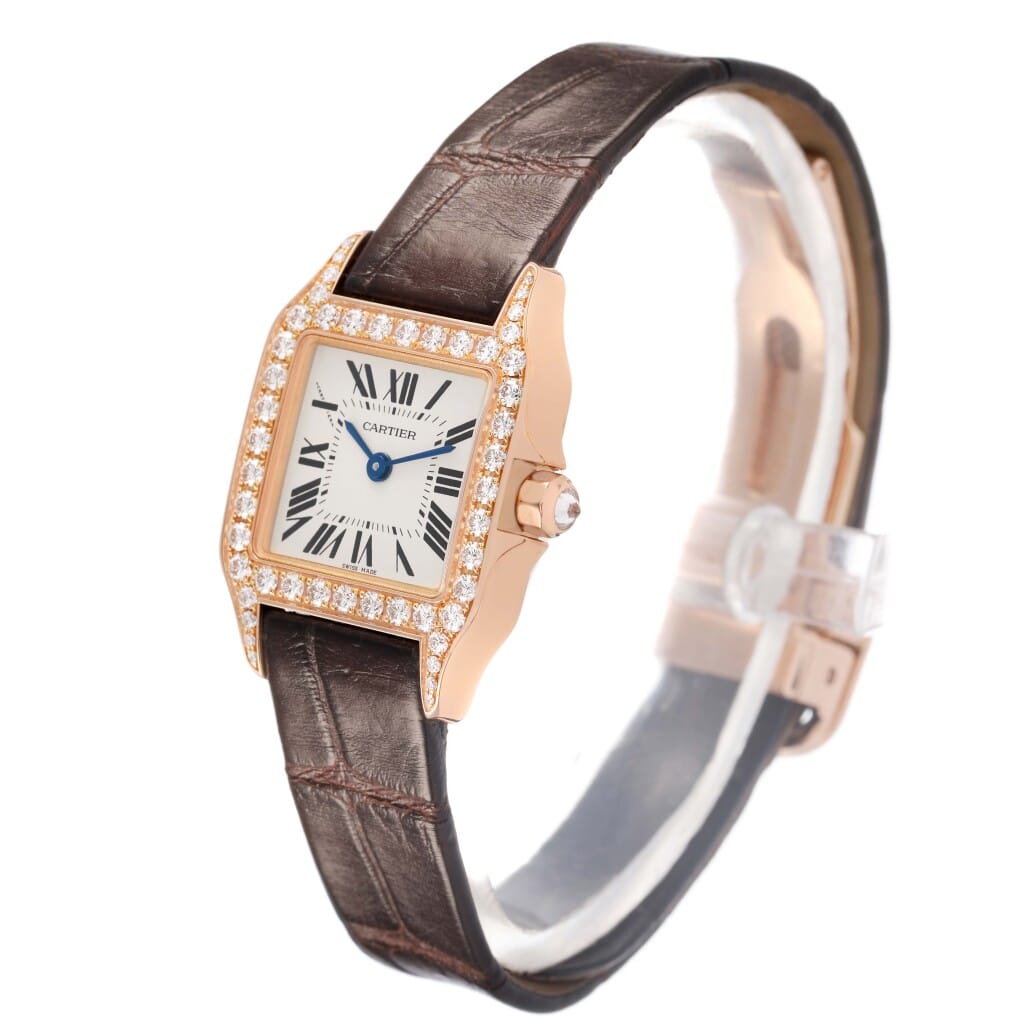 Santos Demoiselle (Reference WF902006). A 28mm rose gold diamond-set quartz wristwatch. 2013