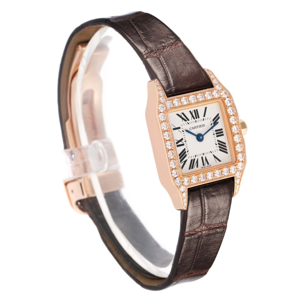 Santos Demoiselle (Reference WF902006). A 28mm rose gold diamond-set quartz wristwatch. 2013