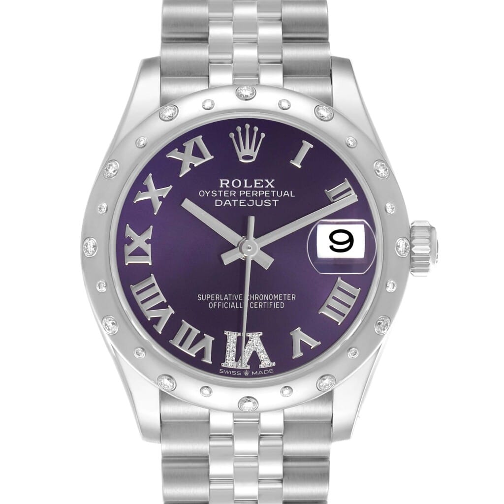 Datejust (Reference 278344RBR). A 31mm white gold stainless steel diamond set automatic wristwatch with date. 2022