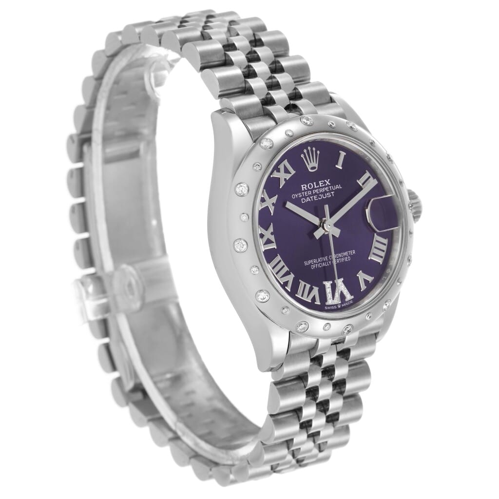 Datejust (Reference 278344RBR). A 31mm white gold stainless steel diamond set automatic wristwatch with date. 2022