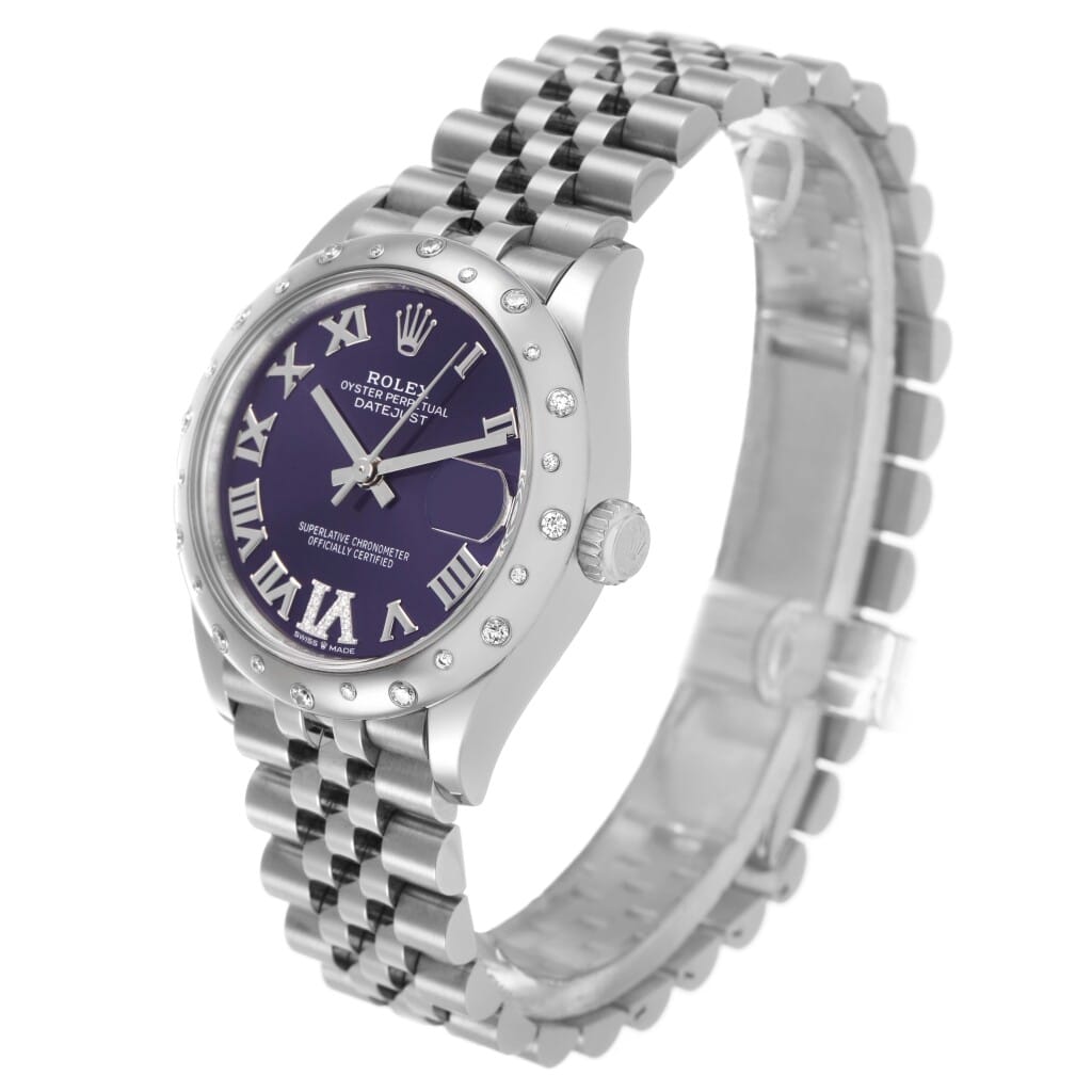 Datejust (Reference 278344RBR). A 31mm white gold stainless steel diamond set automatic wristwatch with date. 2022