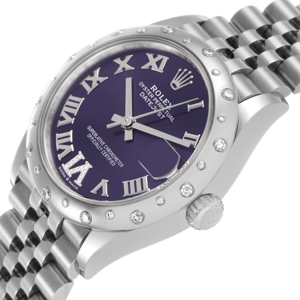 Datejust (Reference 278344RBR). A 31mm white gold stainless steel diamond set automatic wristwatch with date. 2022