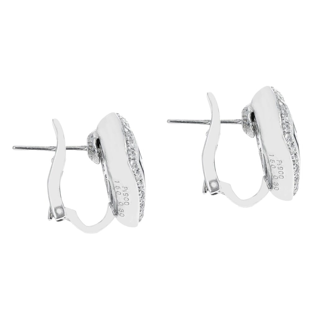 Platinum, Sapphire and Diamond Earclips