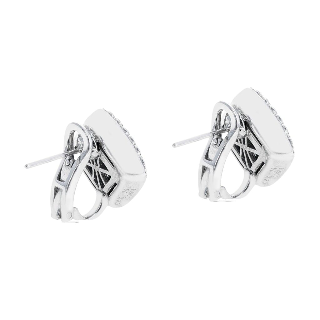 Platinum, Sapphire and Diamond Earclips