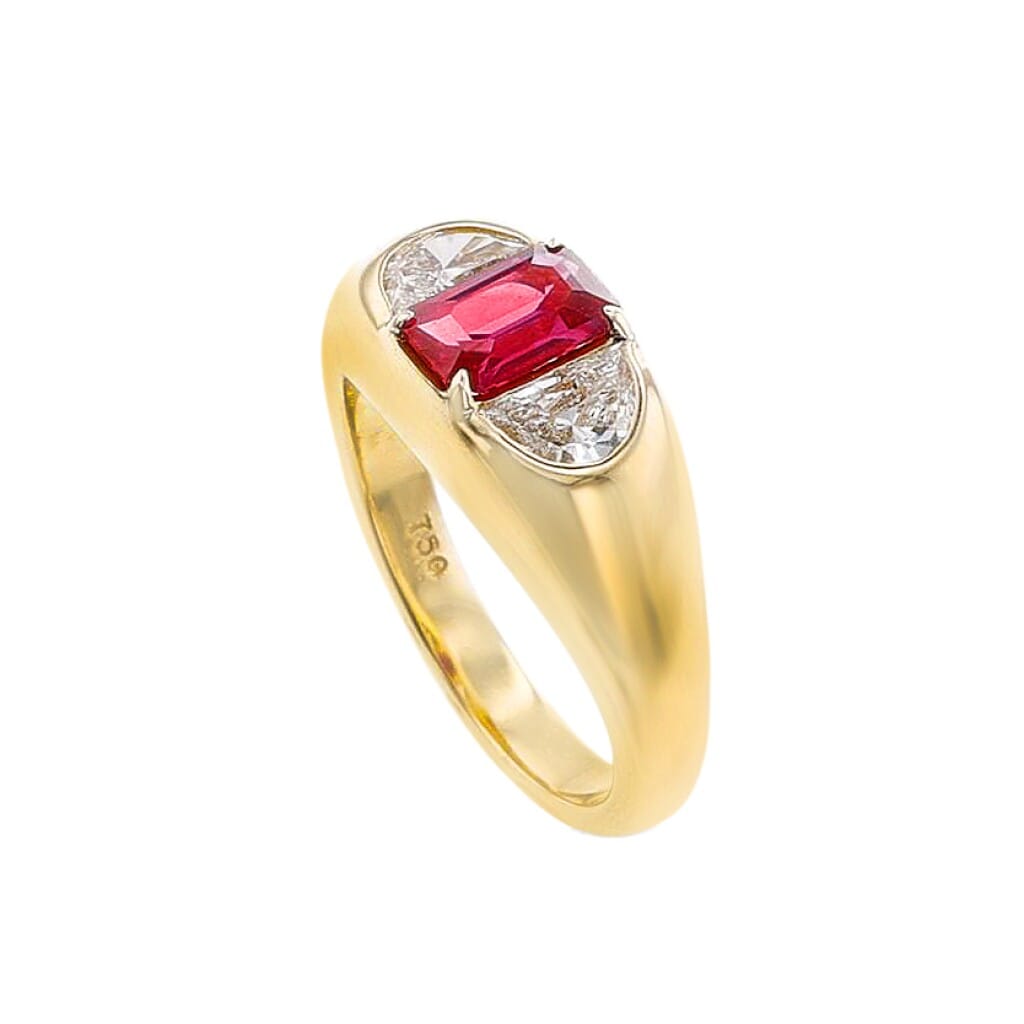Gold, 0.92ct Mozambique Ruby and Diamond Ring
