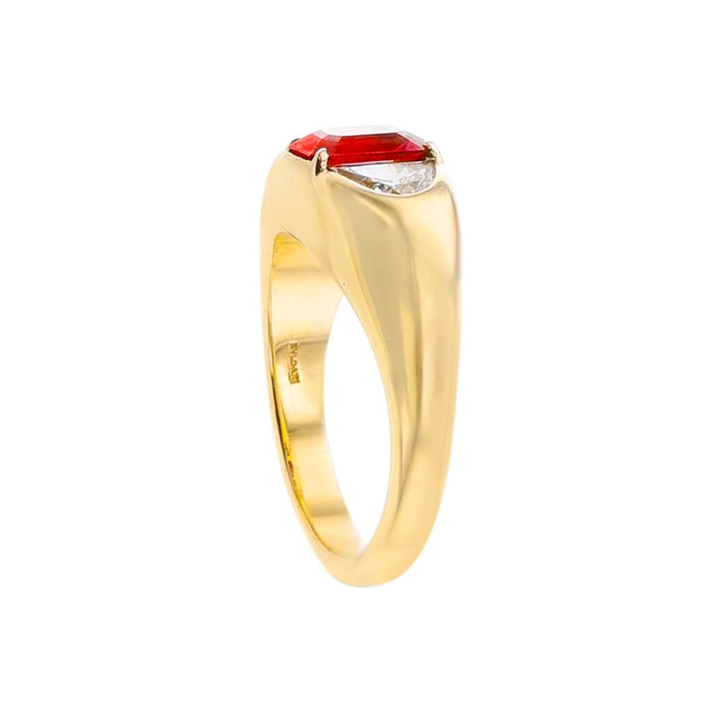 Gold, 0.92ct Mozambique Ruby and Diamond Ring