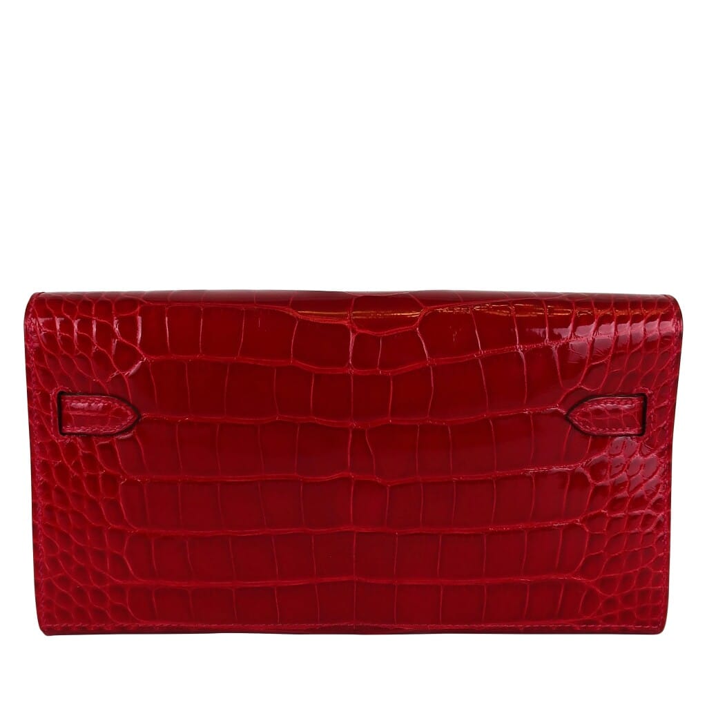 Braise Shiny Niloticus Crocodile Kelly-To-Go Wallet Palladium Hardware, 2026