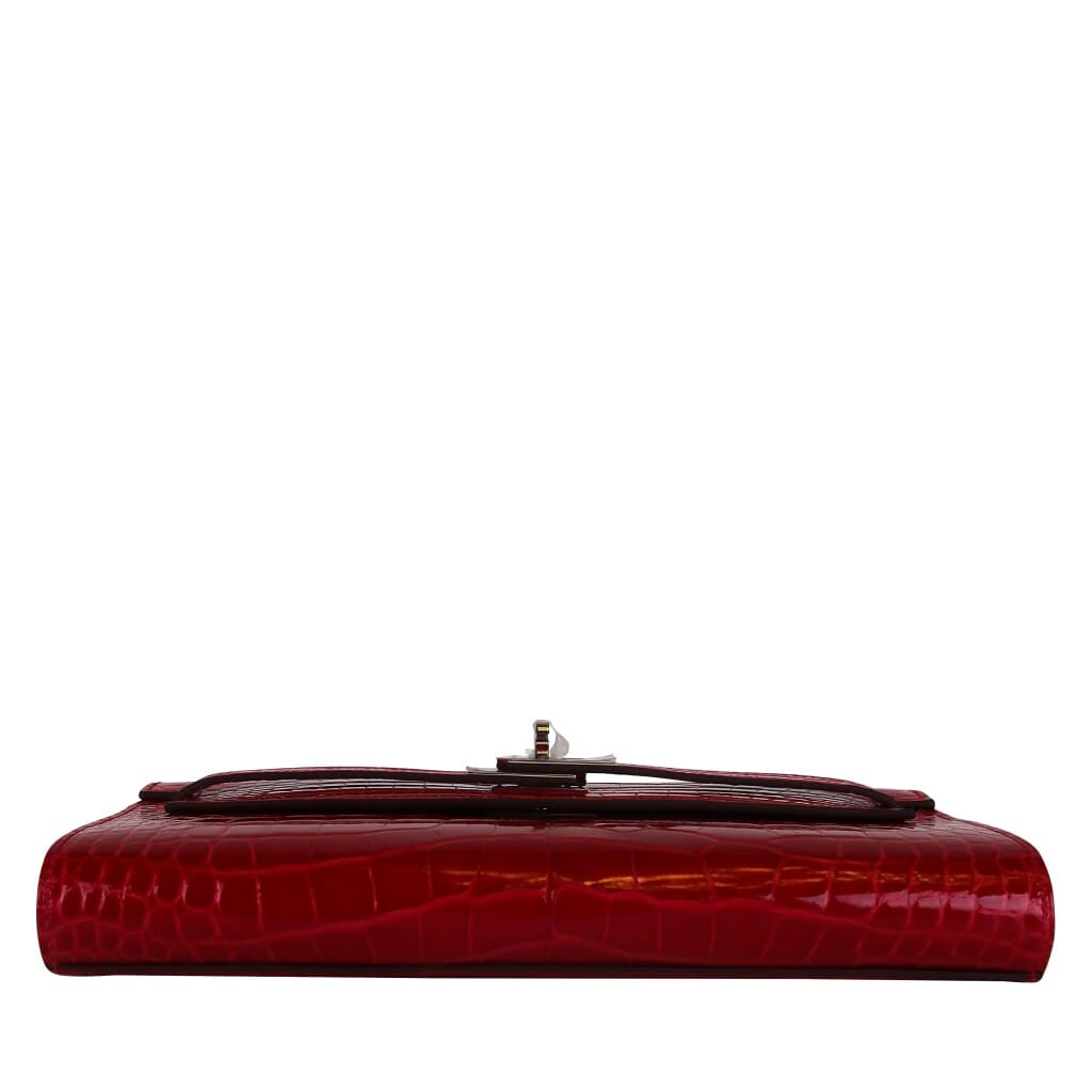 Braise Shiny Niloticus Crocodile Kelly-To-Go Wallet Palladium Hardware, 2026
