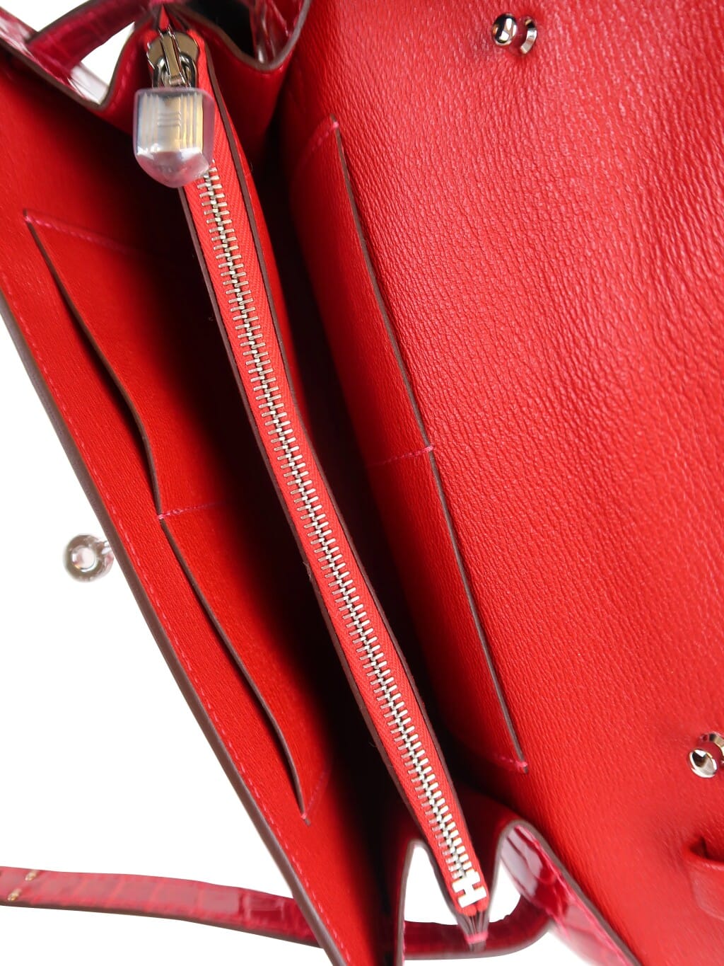 Braise Shiny Niloticus Crocodile Kelly-To-Go Wallet Palladium Hardware, 2026