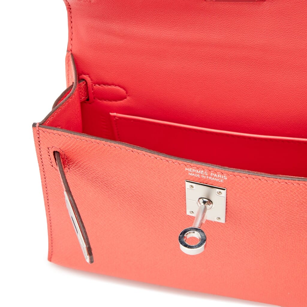Rose Jaipur Epsom Sellier Mini Kelly 20 II Palladium Hardware, 2022