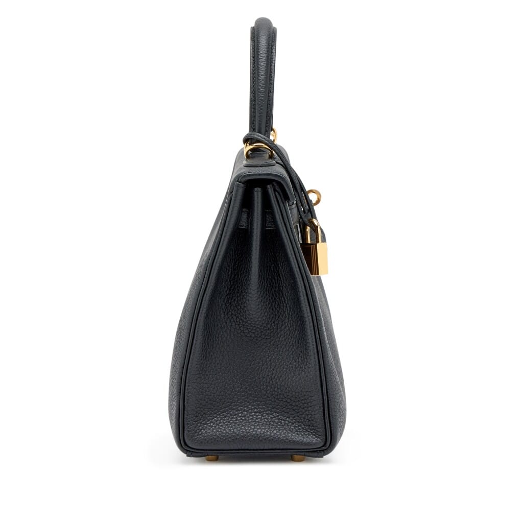 Black Togo Retourne Kelly 25 Gold Hardware, 2025