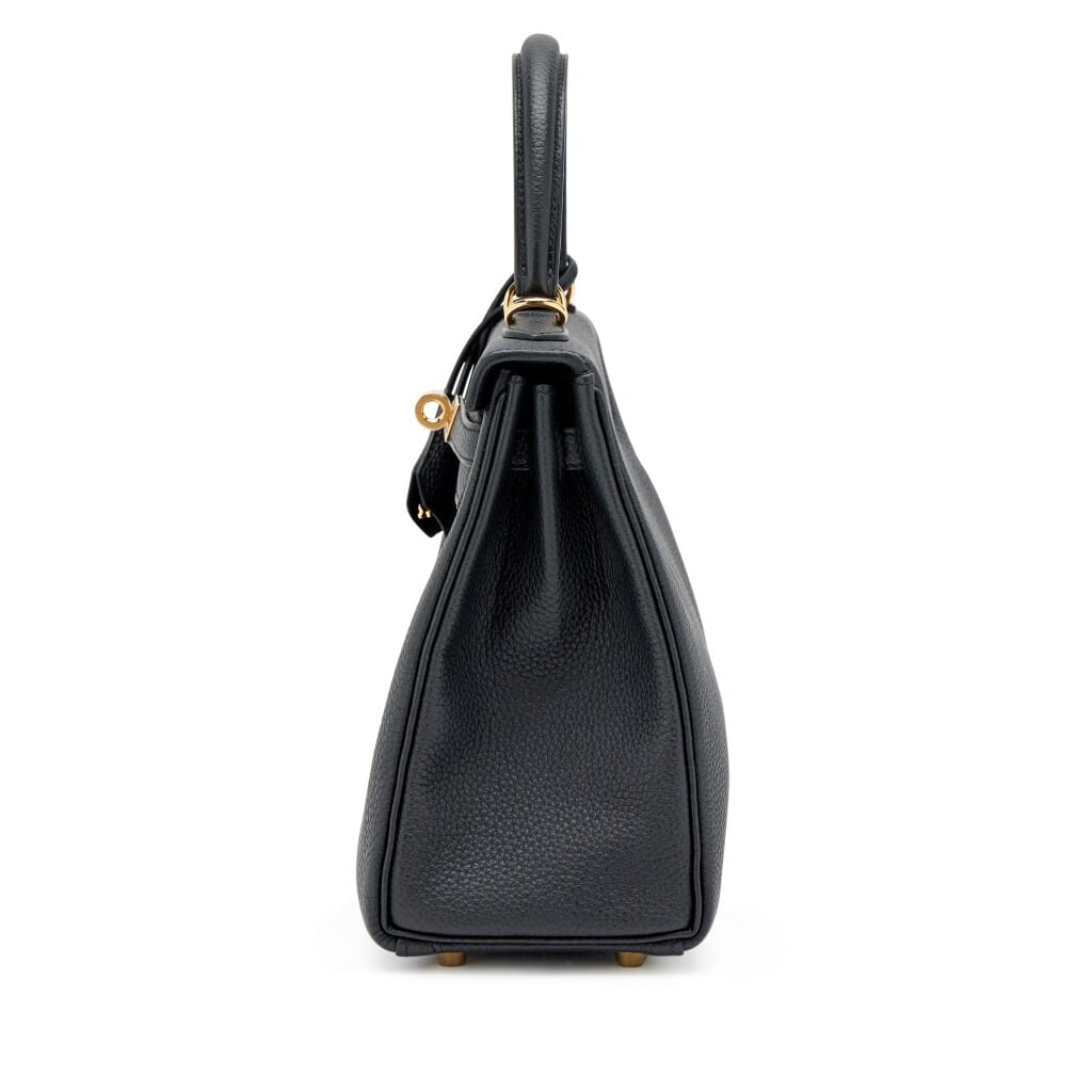 Black Togo Retourne Kelly 25 Gold Hardware, 2025