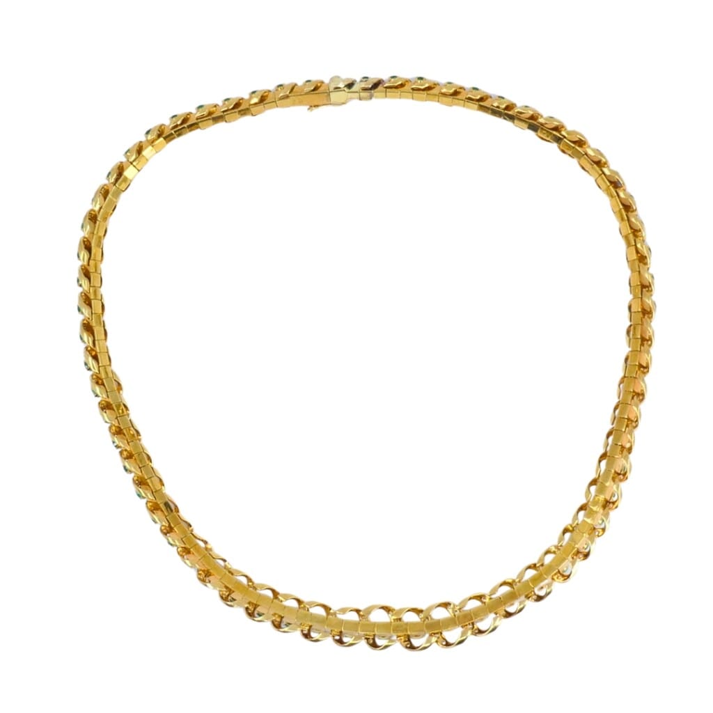 Vintage Gold, Emerald and Diamond Necklace