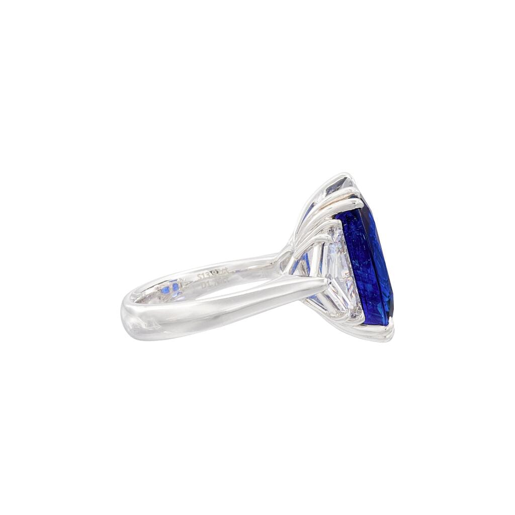 Platinum, 13.92ct Ceylon Royal Blue Sapphire and Diamond Ring