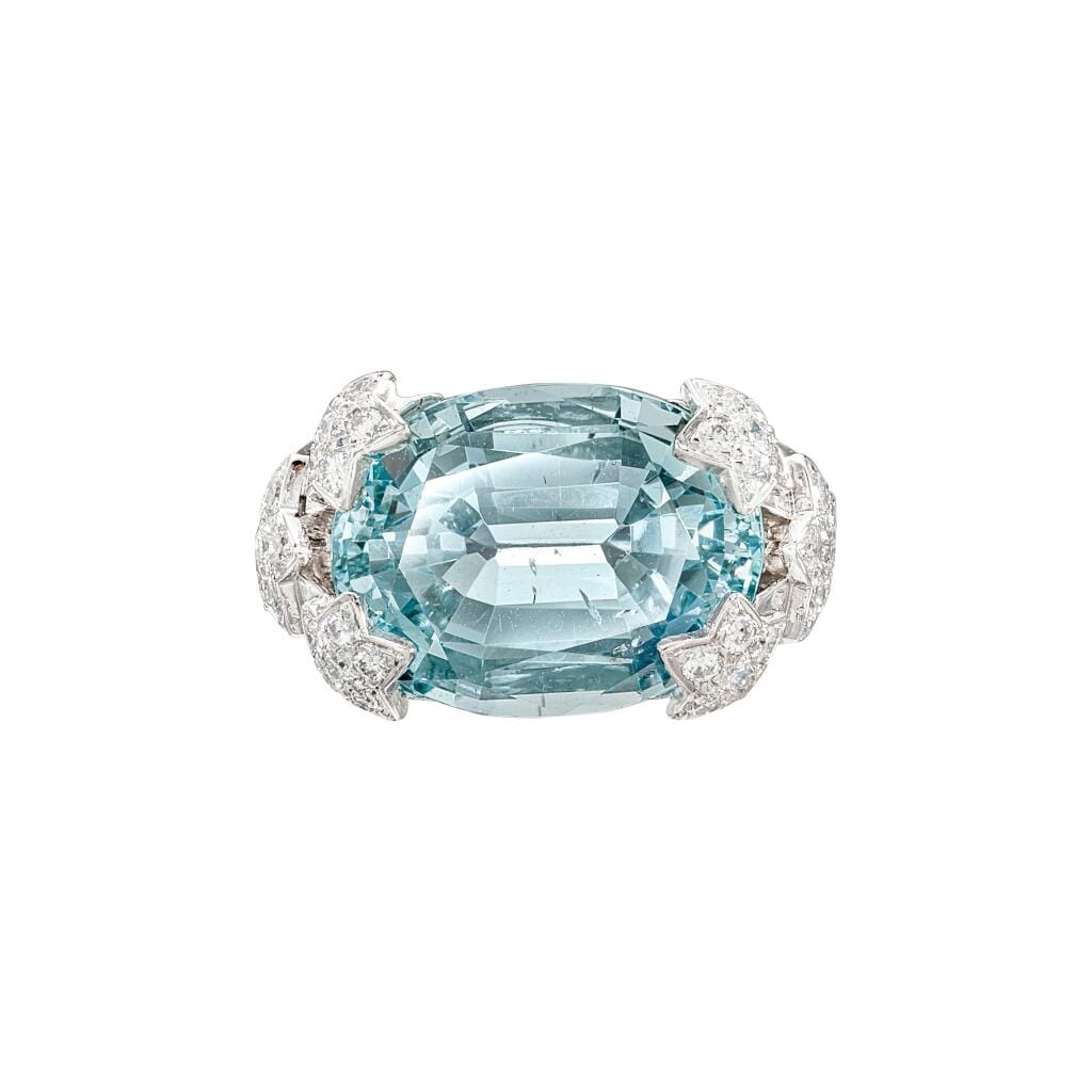 White Gold, 10.00ct Aquamarine and Diamond Ring