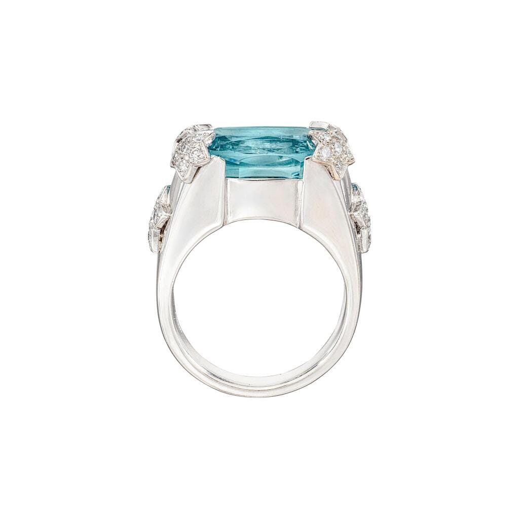 White Gold, 10.00ct Aquamarine and Diamond Ring