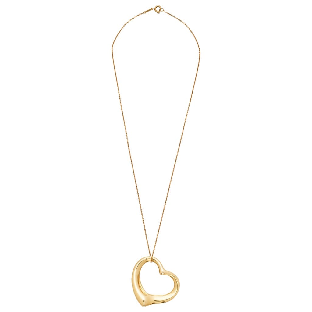 Gold Open Heart Pendant Necklace