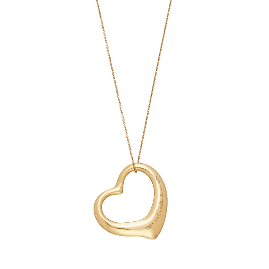 Gold Open Heart Pendant Necklace